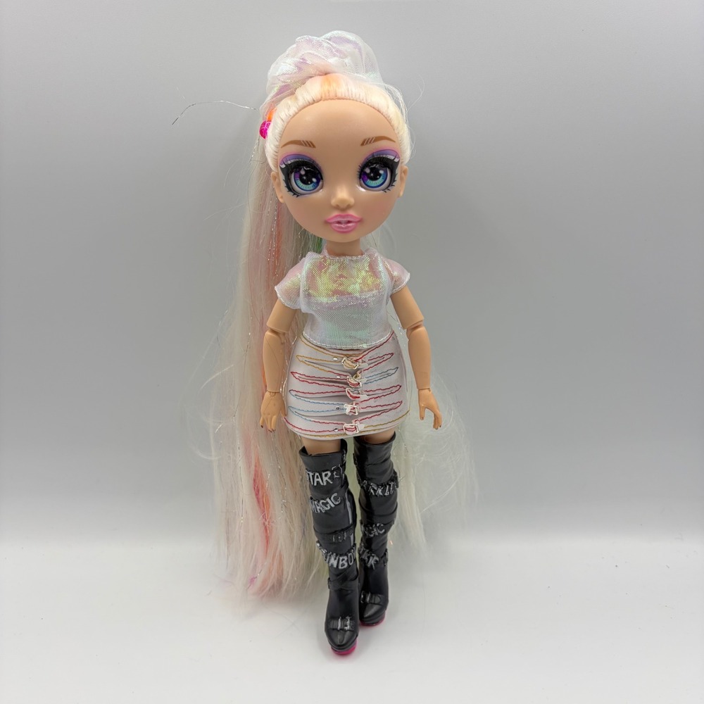 Rainbow High Amaya Raine Fashion Doll Rainbow Hair Iridescent Outfit Black Boots
